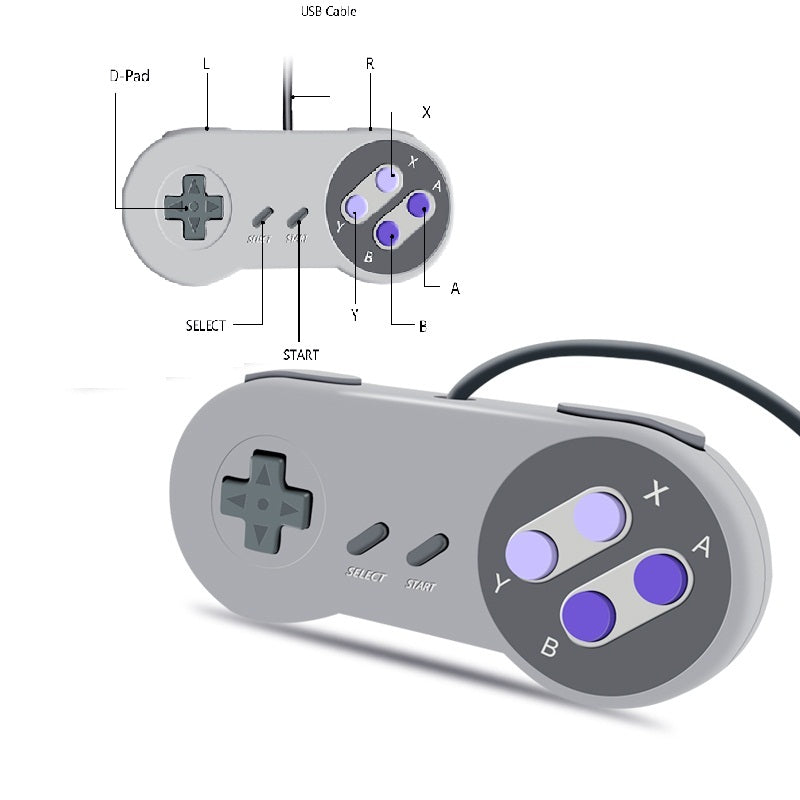 SNES Style USB 2.0 Wired Gamepad Controller